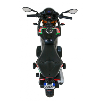 Aprilia Tuono V4 Motor na akumulator dla dzieci Czarny + Panel MP3 + Kółka pomocnicze + Wolny Start